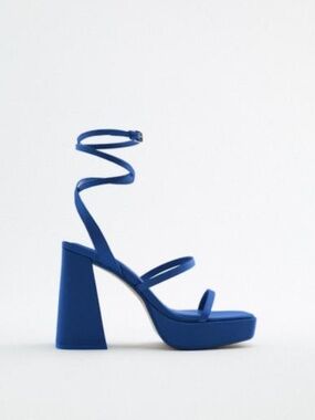 ZARA STRAPPY CHUNKY PLATFORM HEELED SANDALS